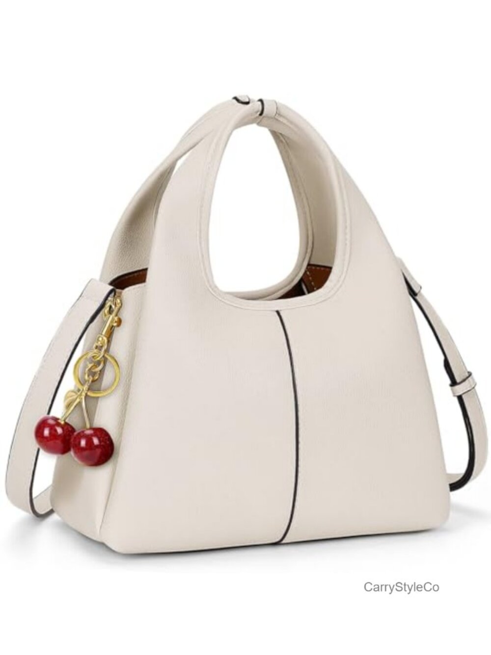Faux Leather Bucket Bag Top Handle Small Crossbody Purse Dual Carry Handbag